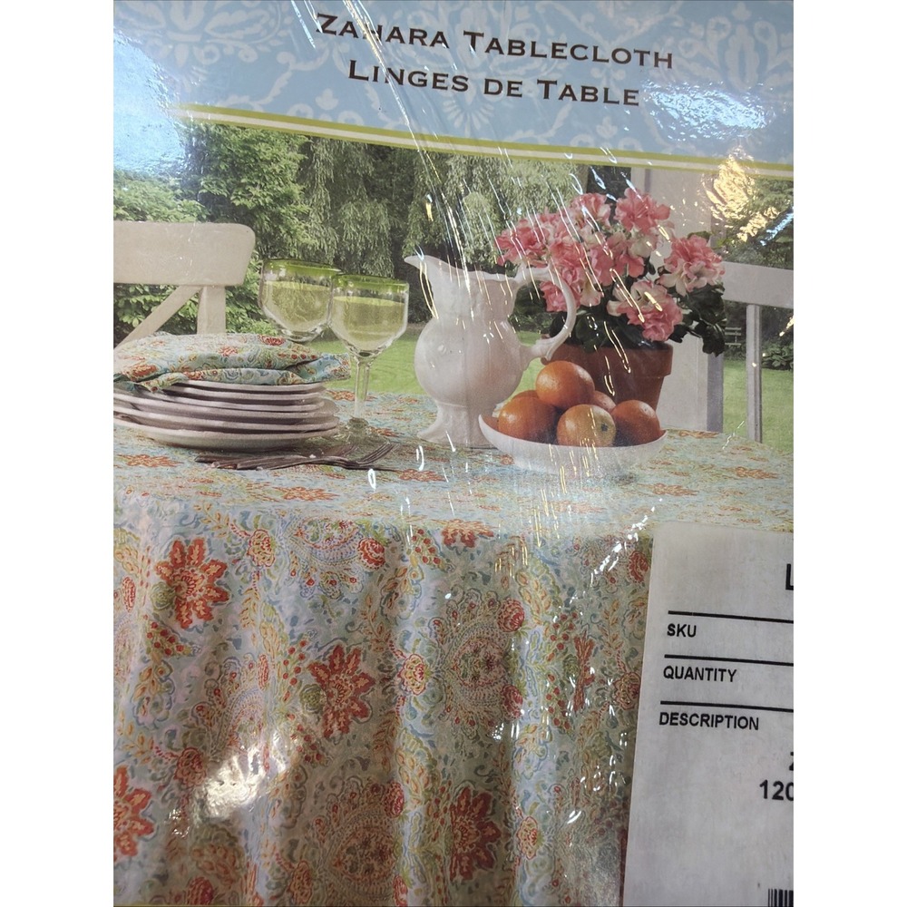 Lenox ZaharaI Oblong 60" X 120"  Dena Tablecloth - Spring Summme Easter  NWT 550